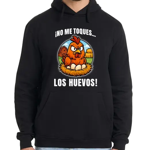 Felpa uomo con cappuccio non mi toccare che le uova