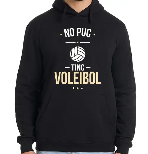 Felpa uomo con cappuccio non posso, ho la pallavolo catalana