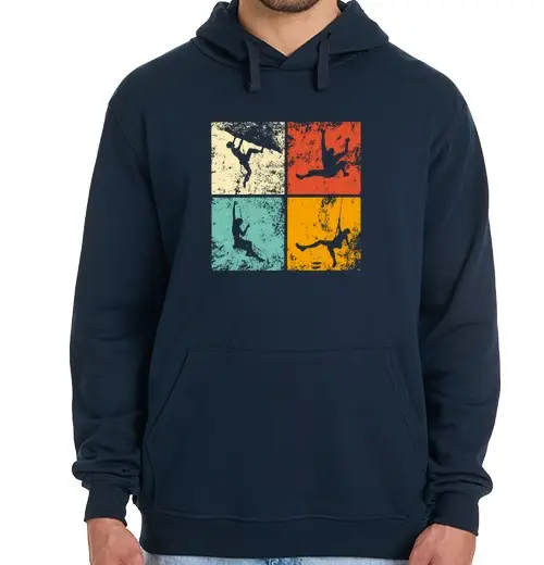 Felpa uomo con cappuccio nuova arrampicata artistica