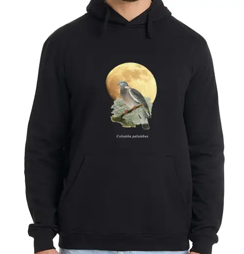 Felpa uomo con cappuccio obv - piccione - columba palombus