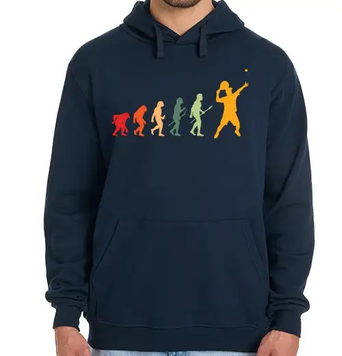 Felpa uomo con cappuccio paddle tennis eva luation divertentiten