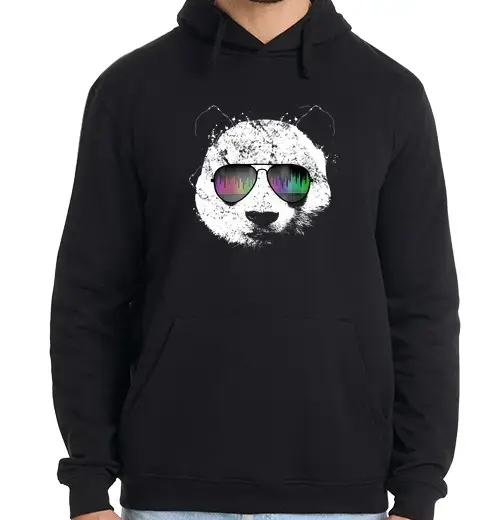 Felpa uomo con cappuccio panda vecchia scuola