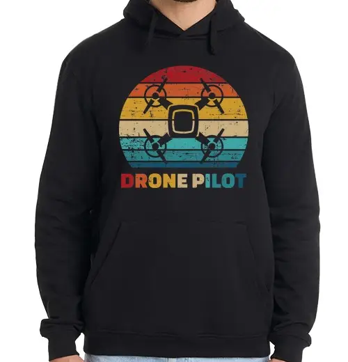 Felpa uomo con cappuccio pilota di droni