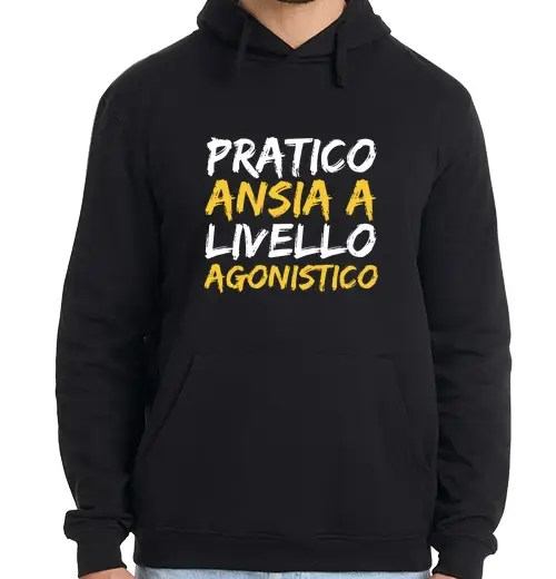 Felpa uomo con cappuccio pratico ansia a livello agonistico