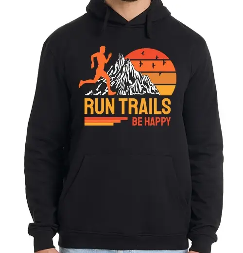 Felpa uomo con cappuccio Run Trails Be Happy Trail Runner