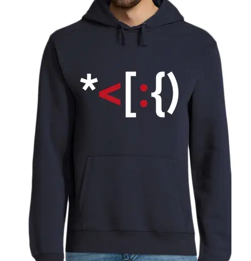 Felpa uomo con cappuccio santa natale ascii