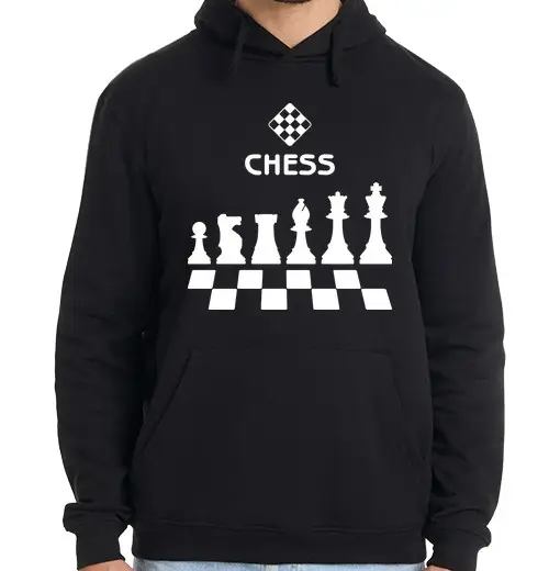 Felpa uomo con cappuccio scacchi - pezzi 1