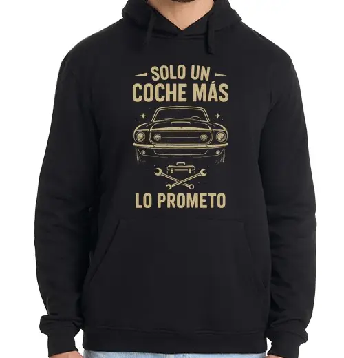 Felpa uomo con cappuccio solo un auto in più prometto auto meccanico