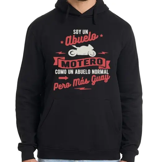 Felpa uomo con cappuccio sono un nonno biker