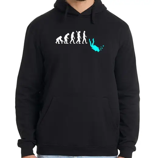 Felpa uomo con cappuccio sucba diving evoulution
