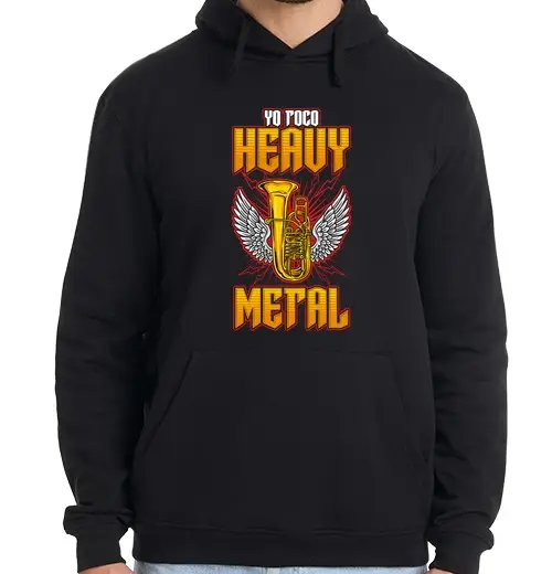 Felpa uomo con cappuccio suono musica heavy metal trombone, tuba, umorismo, band di ottoni, musicista jazz