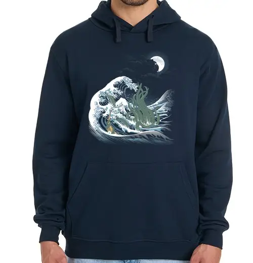 Felpa uomo con cappuccio The Wave of R lyeh