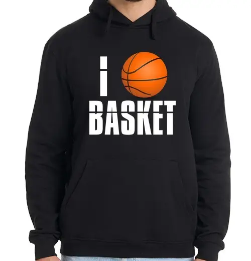 Felpa uomo con cappuccio ti amo basket umorismo da basket