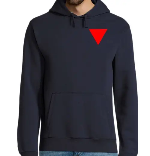 Felpa uomo con cappuccio triangolo antifascista antifascista