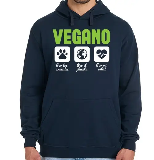 Felpa uomo con cappuccio vegan