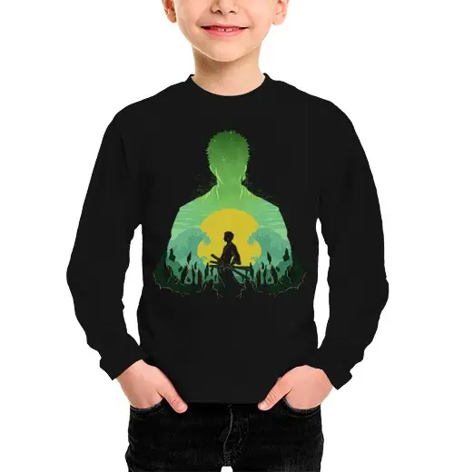 Maglietta bambino manica lunga cacciatore di pirati verdi samurai