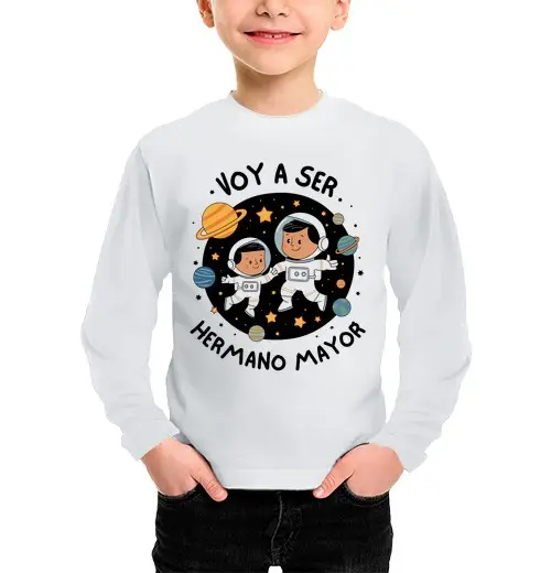 Maglietta bambino manica lunga Diventerò un fratello mayor