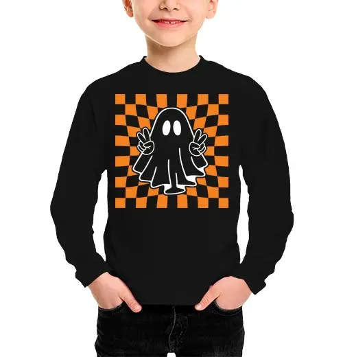 Maglietta bambino manica lunga fan tasma h all i dipinti di oween