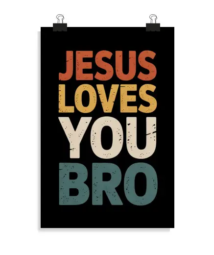 Poster verticale 2 3 - (20 x 30 cm) Gesù ti ama fratello vangelo colorato