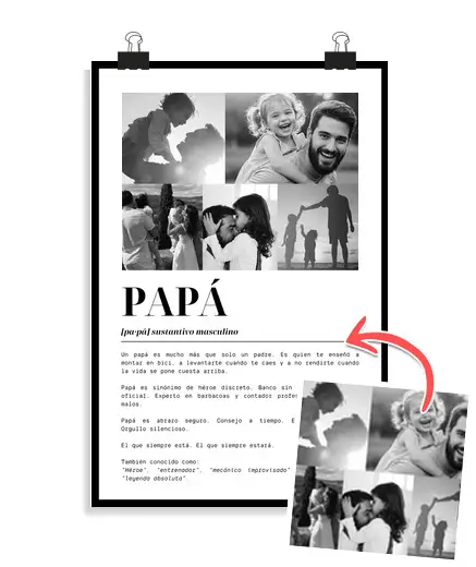 Poster verticale 2 3 - (20 x 30 cm) poster personalizzato - amoreee papà foto collage