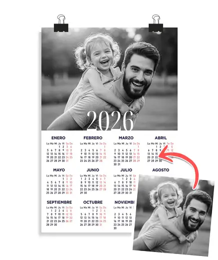 Poster verticale 2 3 - (20 x 30 cm) poster personalizzato - calendario 2026 foto personalizzabile