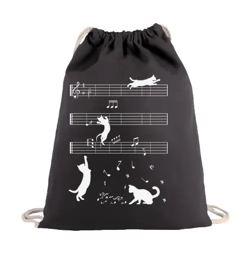 Sacca sportiva il gatto porta la musica