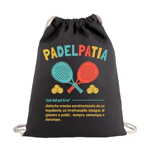 Sacca sportiva Padelpatia Scritta Padel Divertente