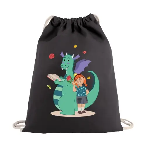 Sacca sportiva un libro e una rosa