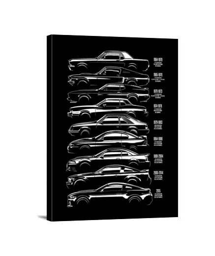 Stampa Su Tela Verticale 3 4 Mustang Hi story