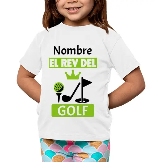 T-shirt bambino manica corta il re del golf personalizzato