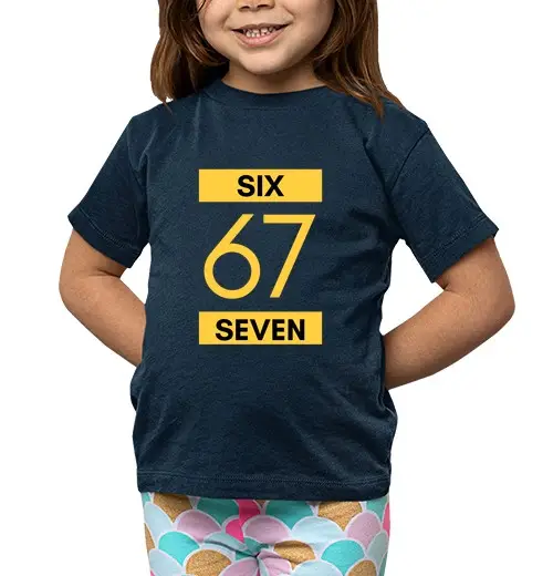 T-shirt bambino manica corta sei sette meme 6 7