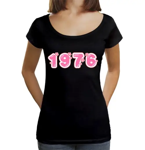 T-shirt da donna scollo amplio Loose Fit 50 anni 1976 vintage regalo di anniversario