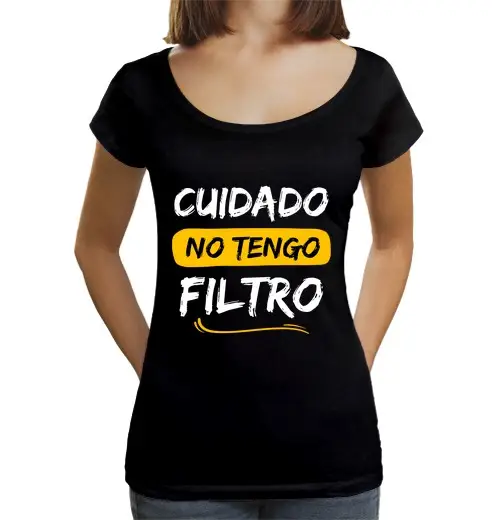 T-shirt da donna scollo amplio Loose Fit cui dad o non ho filtro divertentitito