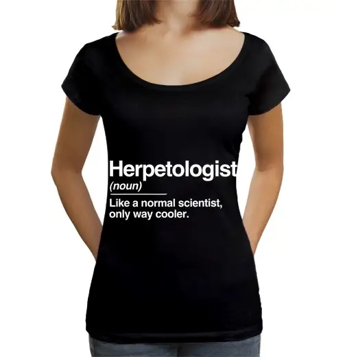 T-shirt da donna scollo amplio Loose Fit definizione di erpetologo normale solo
