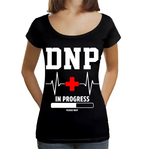 T-shirt da donna scollo amplio Loose Fit dnp dottore in pratica infermieristica in