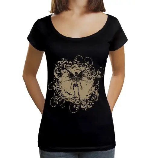 T-shirt da donna scollo amplio Loose Fit estetica fairy grunge fairycore