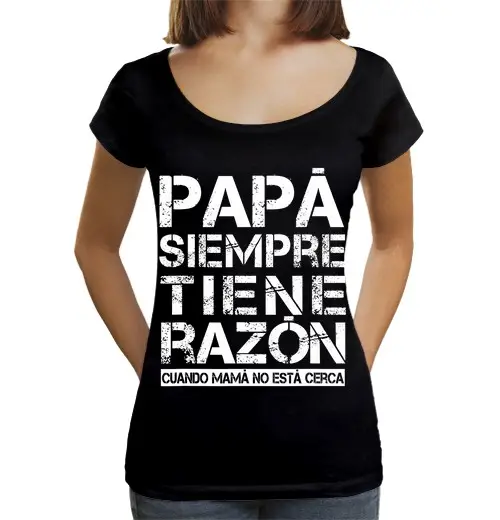 T-shirt da donna scollo amplio Loose Fit frase divertente in spagnolo per papà