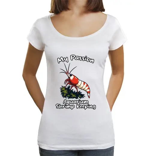 T-shirt da donna scollo amplio Loose Fit gamberetti d39acquario amoree r