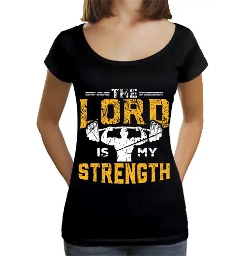 T-shirt da donna scollo amplio Loose Fit Gesù allenamento il Signore è la mia forza
