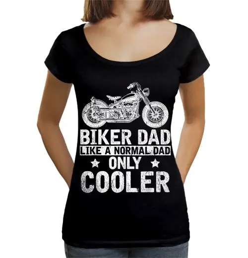 T-shirt da donna scollo amplio Loose Fit giornata del papà divertente papà in bicicletta