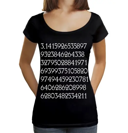 T-shirt da donna scollo amplio Loose Fit insegnante di matematica cool cifre di pi