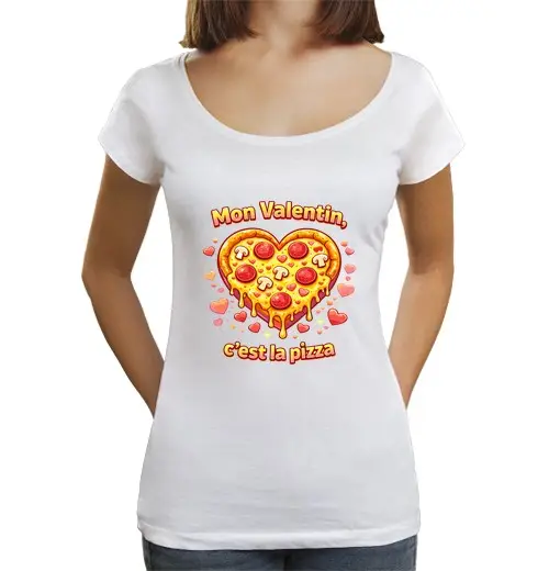 T-shirt da donna scollo amplio Loose Fit la mia maglietta divertente di pizza per San Valentino