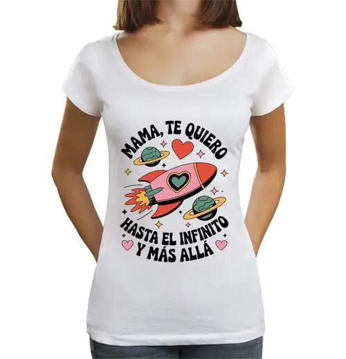 T-shirt da donna scollo amplio Loose Fit mamma ti amo fino allinfinito