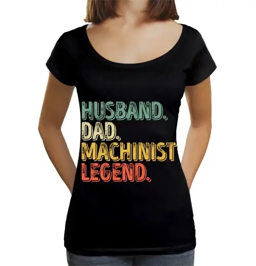 T-shirt da donna scollo amplio Loose Fit marito di mens papà meccanico leggenda divertente