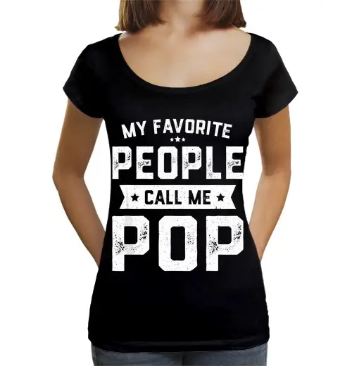 T-shirt da donna scollo amplio Loose Fit mens i miei persone preferite mi chiamano pop