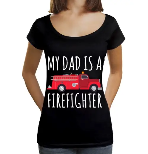 T-shirt da donna scollo amplio Loose Fit mio padre è un pompiere