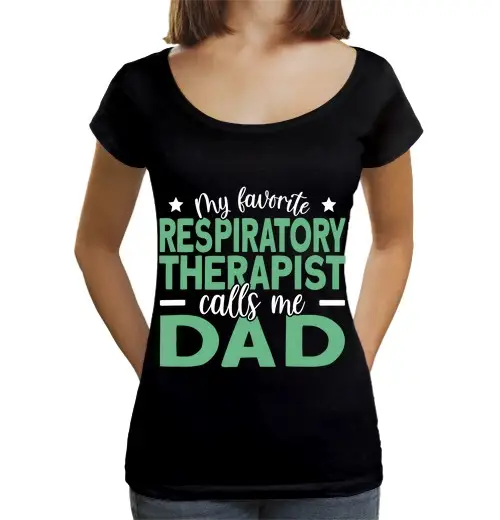 T-shirt da donna scollo amplio Loose Fit mio terapeuta respiratorio preferito