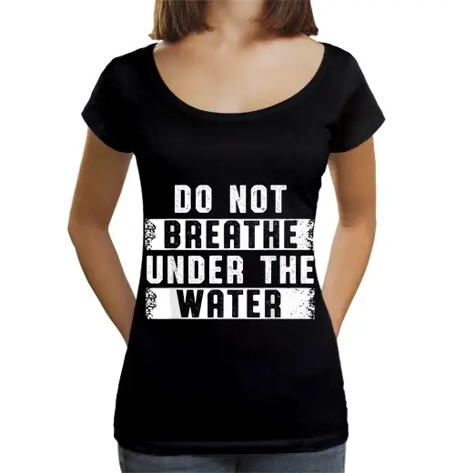 T-shirt da donna scollo amplio Loose Fit non respirare sottacqua