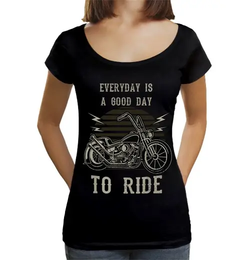 T-shirt da donna scollo amplio Loose Fit ogni giorno è un buon giorno per cavalcare