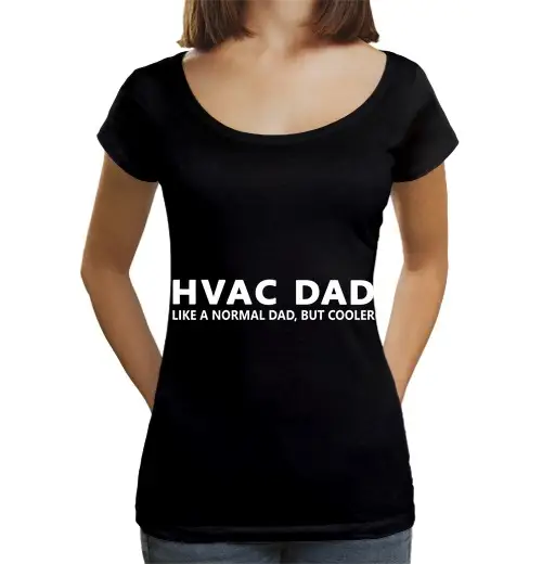 T-shirt da donna scollo amplio Loose Fit padre tecnico HVAC papà HVAC